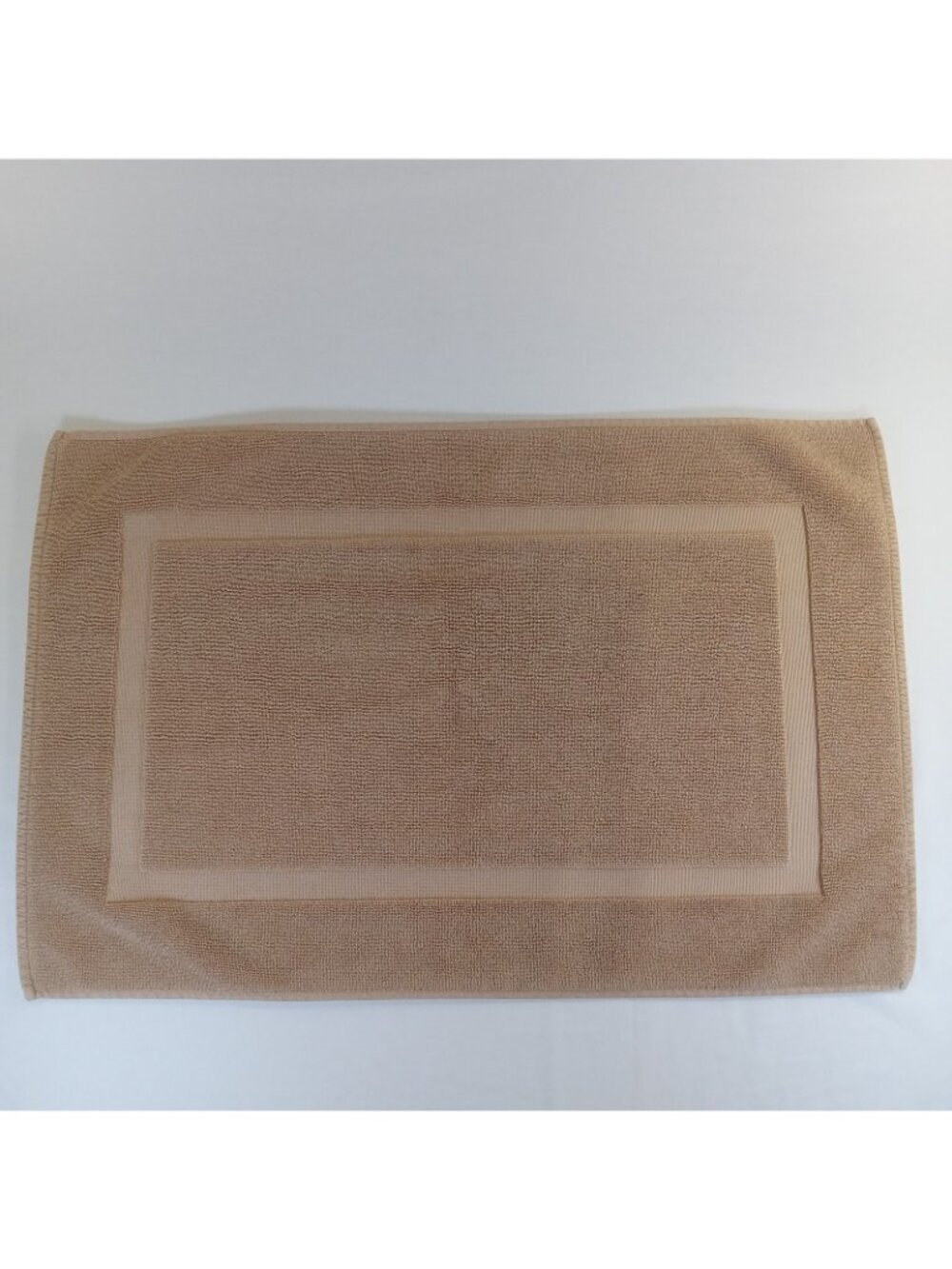 Restoration Hardware Tan Cotton Bath Mat Rug 19.5" x 30" Plush Bathroom Camel